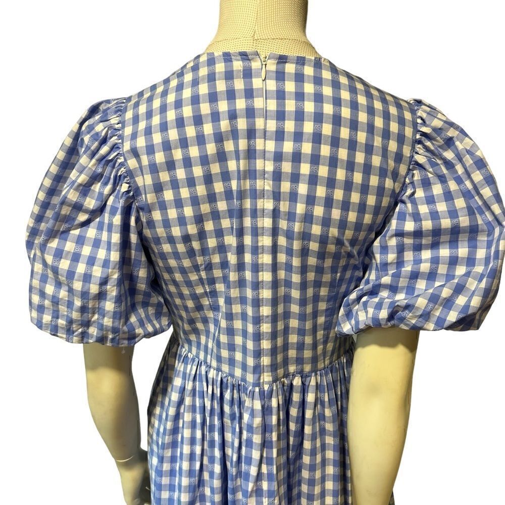 Sister Jane Giggle Plaid Gingham Puff Sleeved midi Dress (collar not included) - Picture 5 of 11